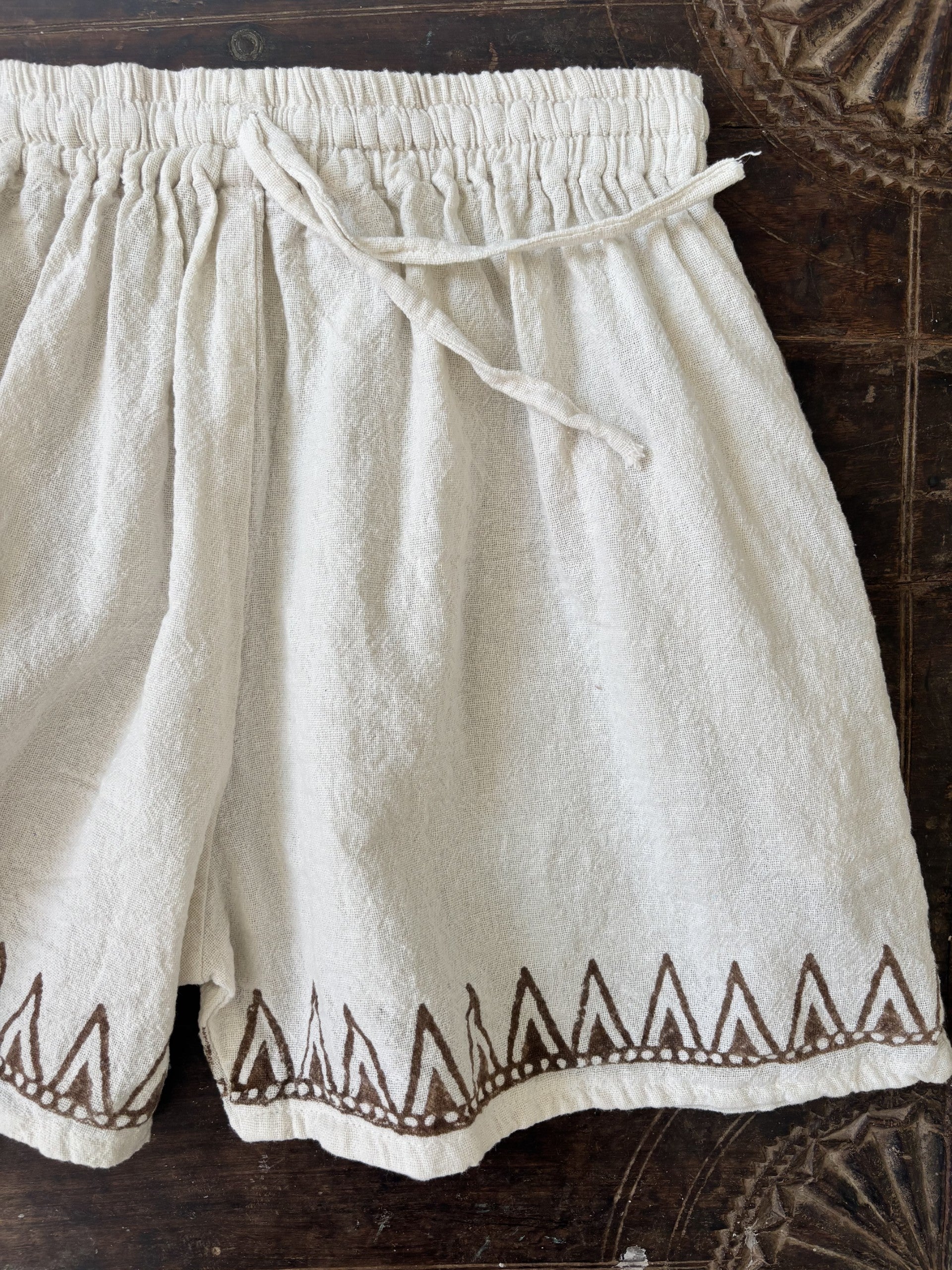 Boho-shorts i bomull