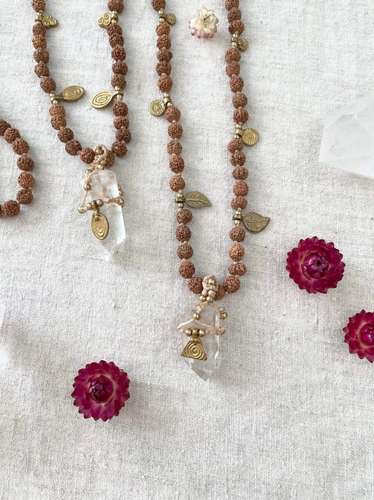 Mala Rudraksha & Bergkristall