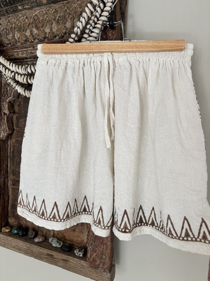 Boho-shorts i bomull