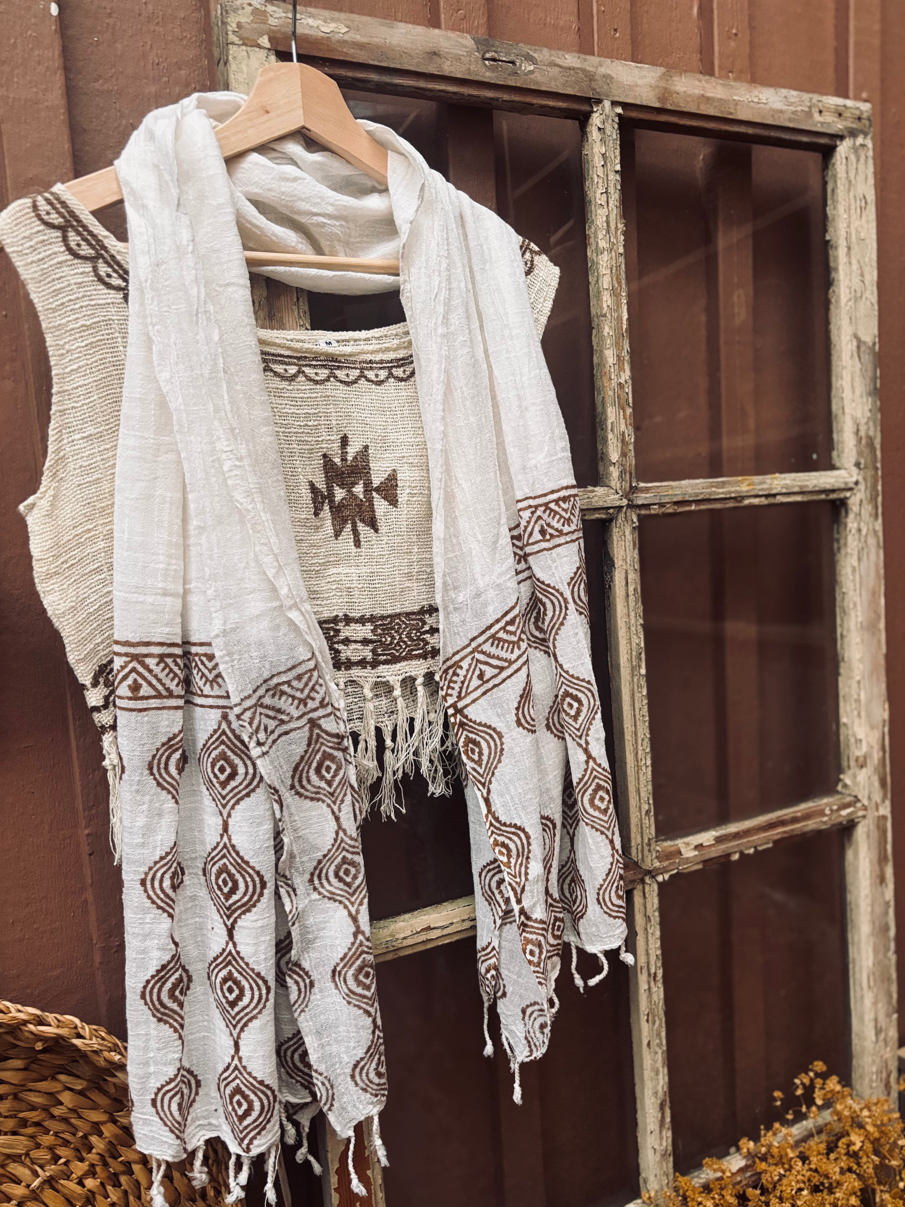 Boho Bomullssjal