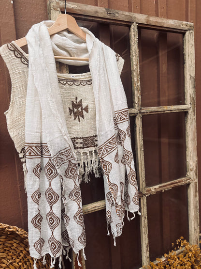 Boho Bomullssjal