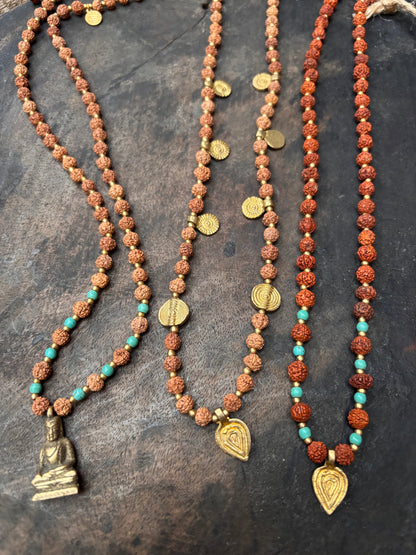 Halsband Rudraksha &amp; Buddha