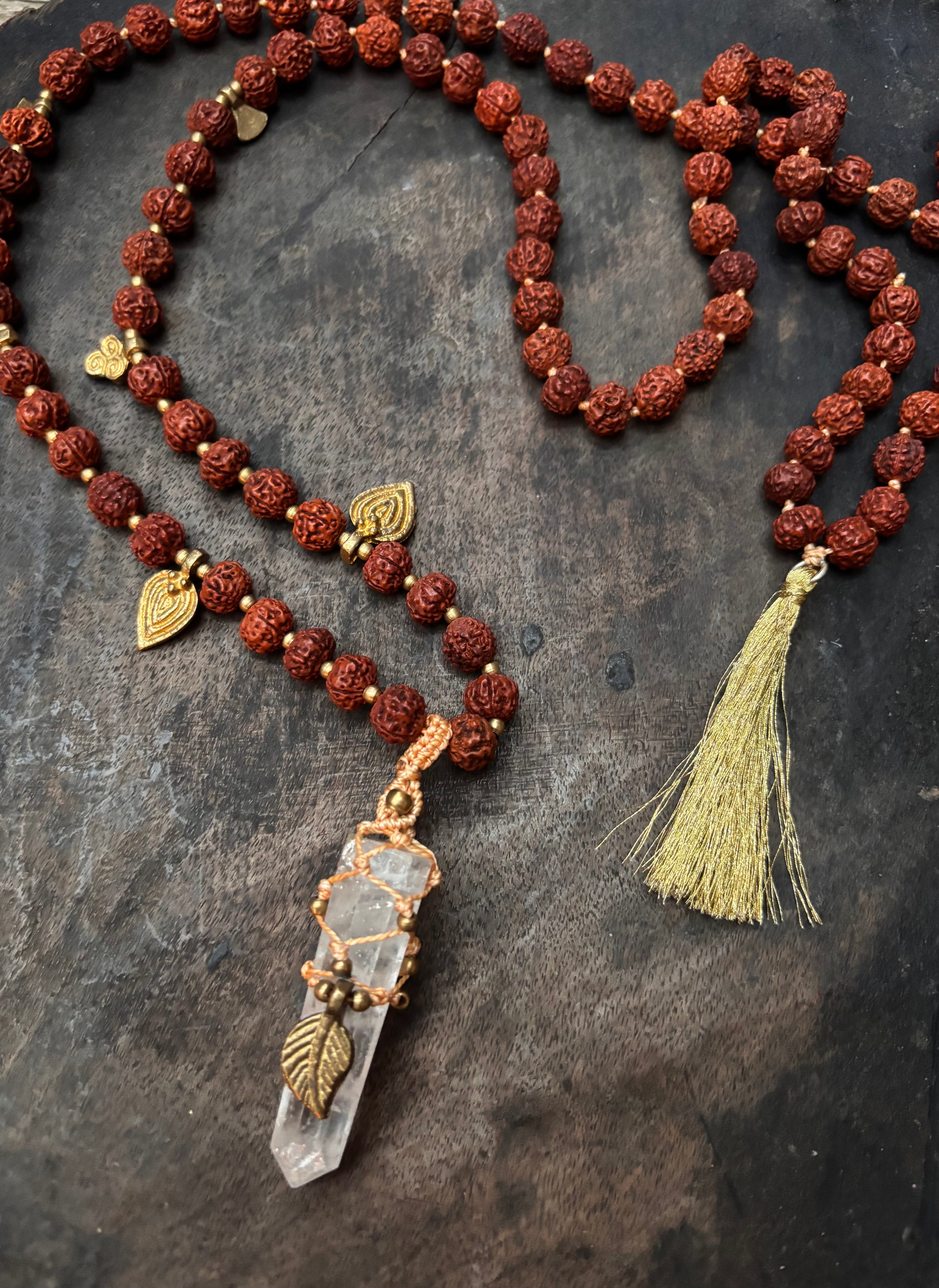 Mala Rudraksha &amp; Bergkristall