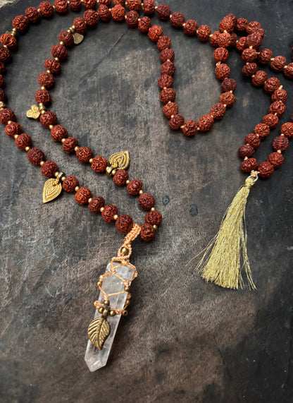 Mala Rudraksha &amp; Bergkristall