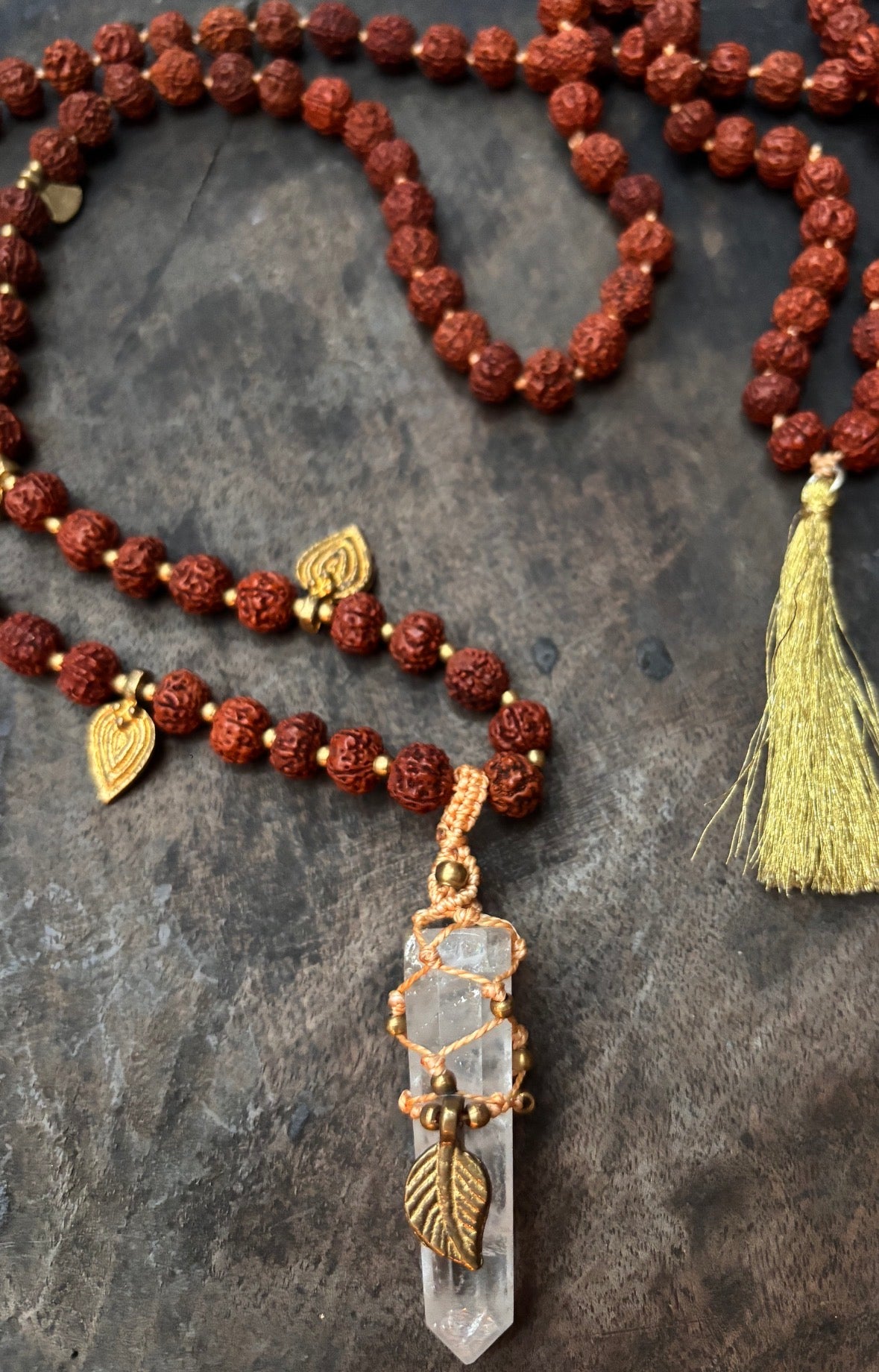 Mala Rudraksha &amp; Bergkristall