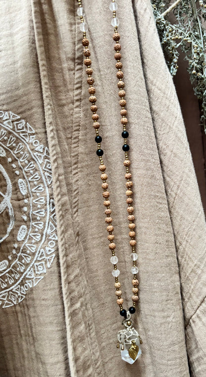 Mala Rudraksha Bergkristall