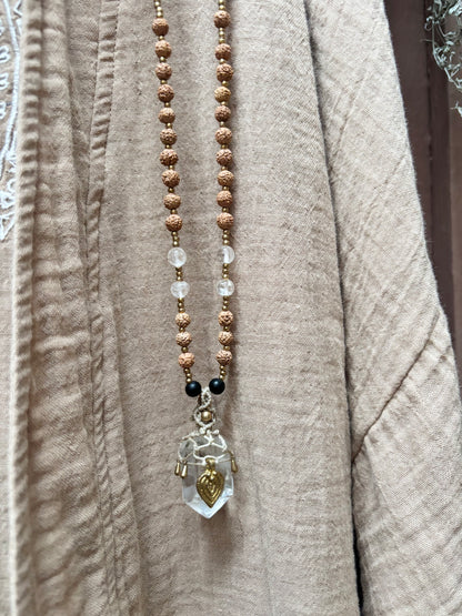 Mala Rudraksha Bergkristall